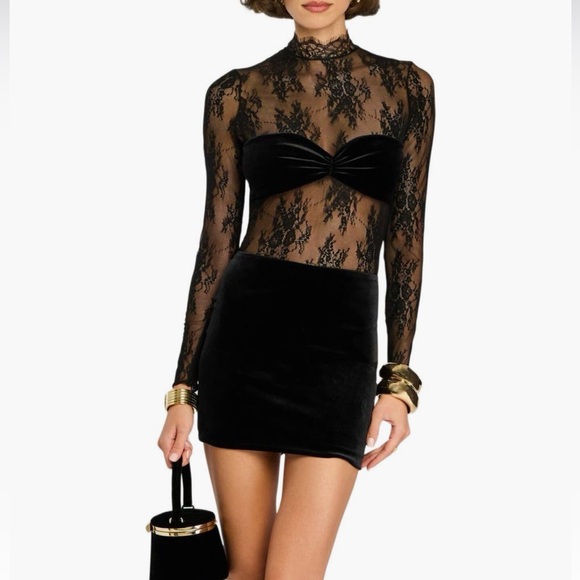 Retrofete Dresses & Skirts - Retrofete Brigett Velvet Lace Dress